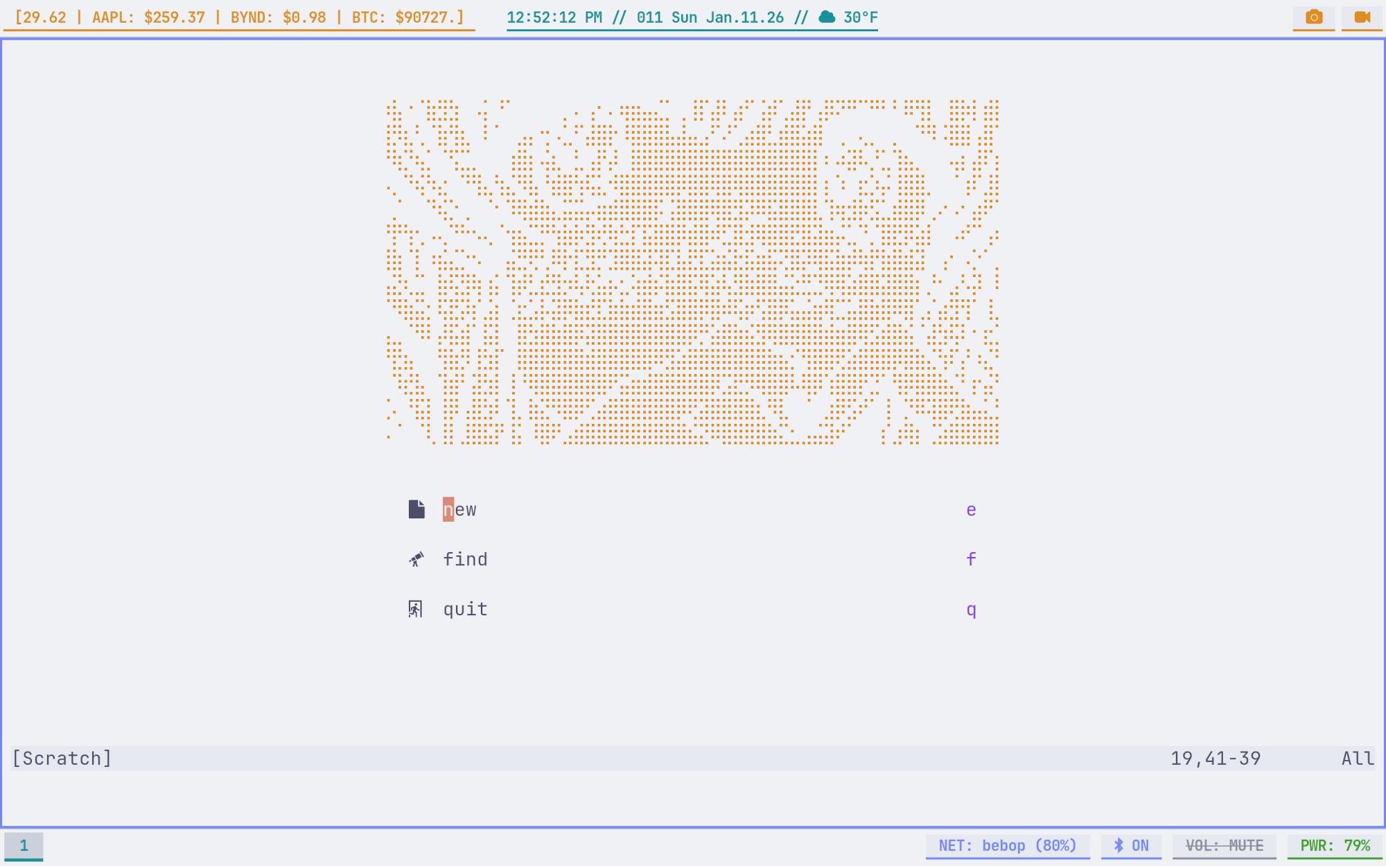 A screenshot of the Sway desktop showing a terminal and system monitor