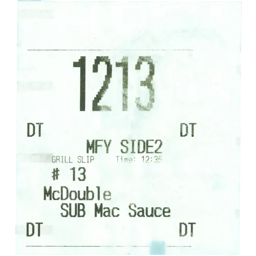 McDouble Order Number 13