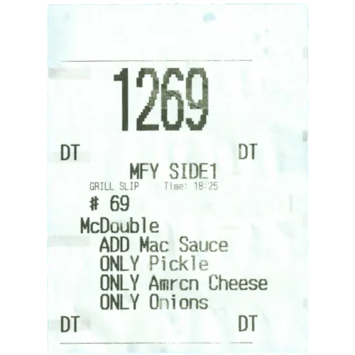 McDouble Order Number 69