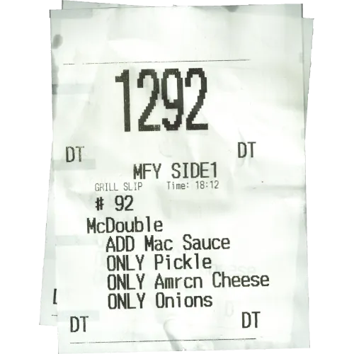 McDouble Order Number 92