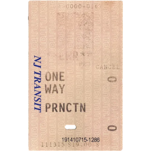 NJ Transit ticket