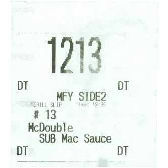 McDouble Order Number 13