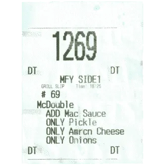 McDouble Order Number 69