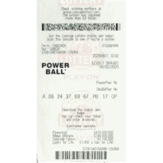 Powerball ticket Aug 02