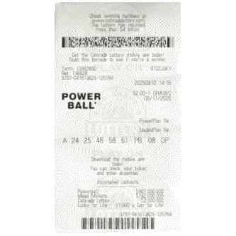Powerball ticket Aug 11