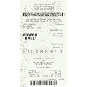 Powerball ticket Aug 25